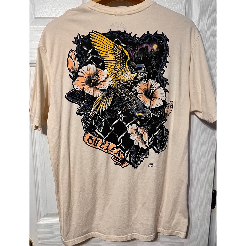 Sullen Art Collective Choloha Javier Valadez Macaw Tattoo Art Tee‎ Cream 2XL